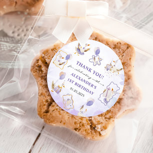 Adesivo Redondo Festa de aniversário do ganso do bobo