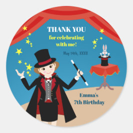 Adesivo Redondo Festa de Aniversário do Mago