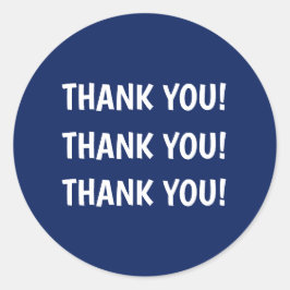 Adesivo Redondo Festa de aniversário do miúdo Azul Obrigado