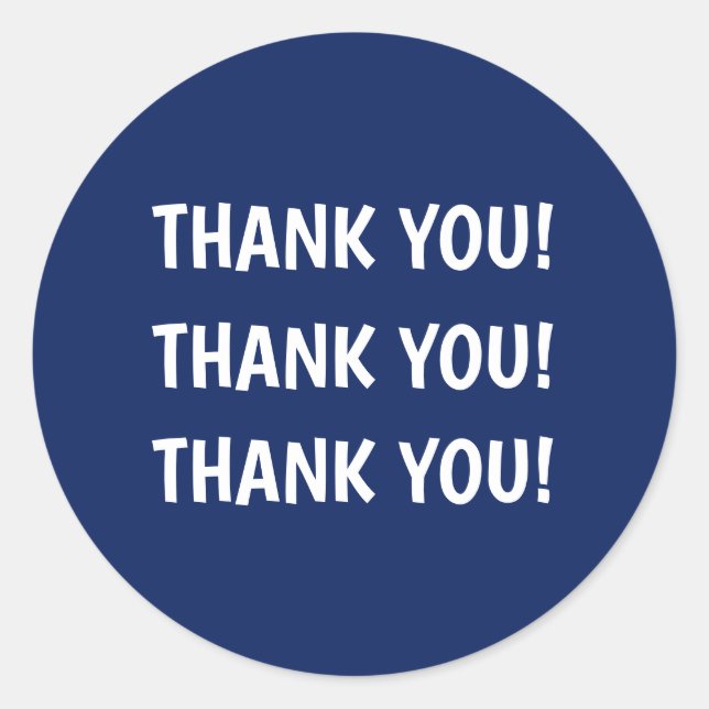 Adesivo Redondo Festa de aniversário do miúdo Azul Obrigado (Frente)