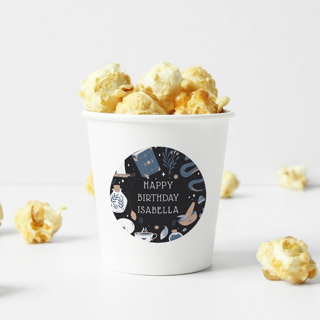 Adesivo Redondo Festa de aniversário do Mystical Crystal Fortune T (Criador carregado)