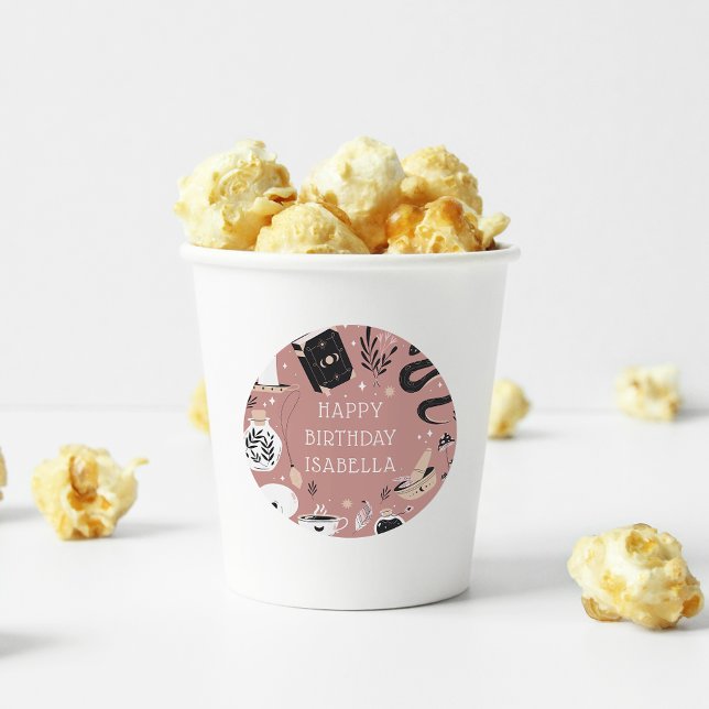 Adesivo Redondo Festa de aniversário do Mystical Crystal Fortune T (Criador carregado)