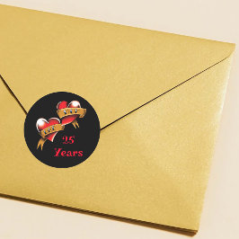 Adesivo Redondo Festa de Aniversário do Papai e da Mamãe