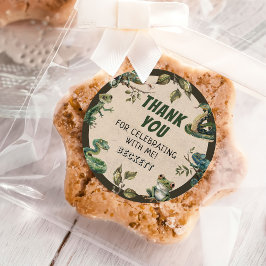 Adesivo Redondo Festa de aniversário do Reptile Themed Kid