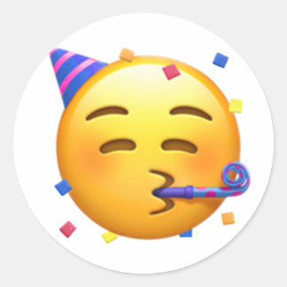 Adesivo Redondo Festa de aniversário Emoji