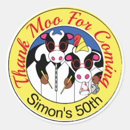 Adesivo Redondo Festa de aniversário engraçada dos músicos