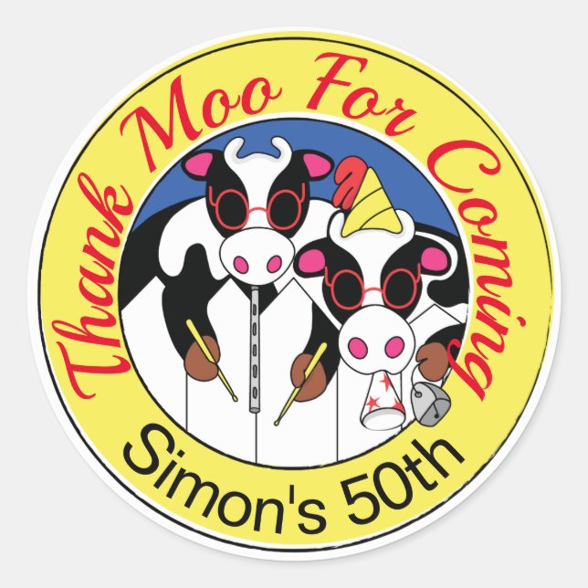 Adesivo Redondo Festa de aniversário engraçada dos músicos (Frente)