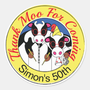 Adesivo Redondo Festa de aniversário engraçada dos músicos