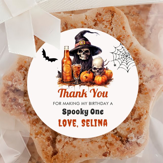 Adesivo Redondo Festa de aniversário Fantasma Cuta de Halloween Sp (Criador carregado)