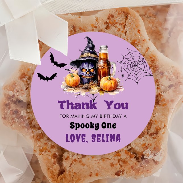 Adesivo Redondo Festa de aniversário Fantasma Cuta de Halloween Sp (Criador carregado)