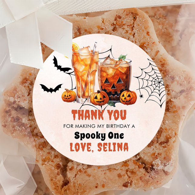 Adesivo Redondo Festa de aniversário Fantasma Cuta de Halloween Sp (Criador carregado)