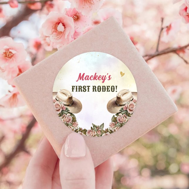 Adesivo Redondo Festa de aniversário Floral Russo Ocidental (Criador carregado)