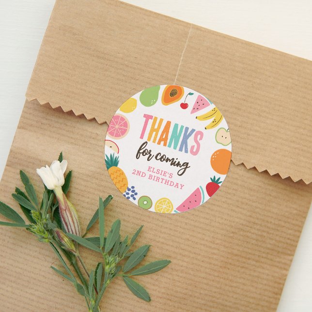 Adesivo Redondo Festa de aniversário fruta (Criador carregado)