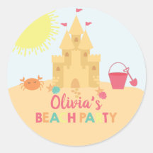 Festa de aniversário na praia castelo de areia