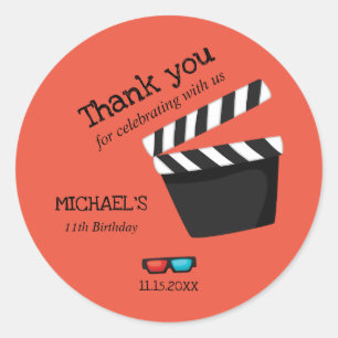 Adesivo Redondo Festa de aniversário Noite do Conselho de Ação do