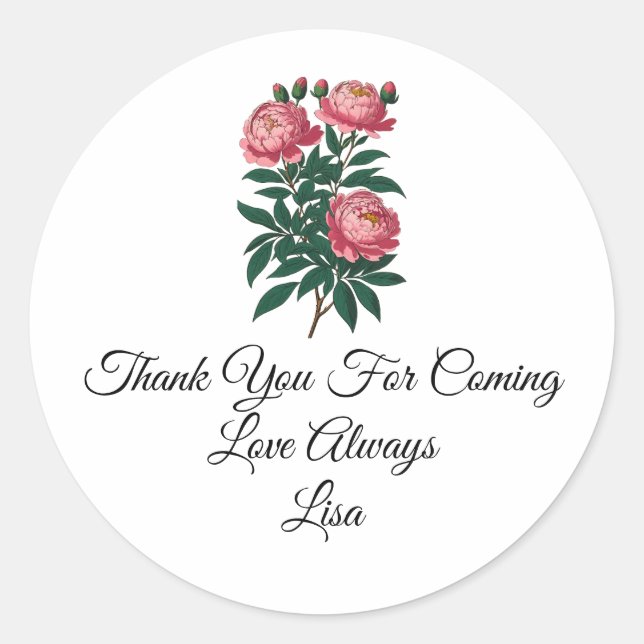 Adesivo Redondo Festa de Aniversário Obrigado  (Frente)