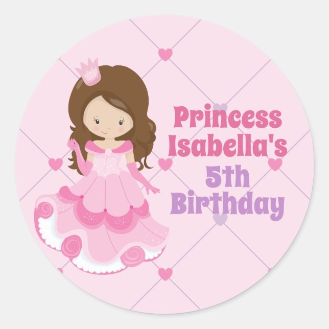 Adesivo Redondo Festa de aniversário Personalizada das Meninas Pri (Frente)