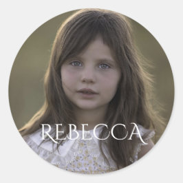 Adesivo Redondo Festa de aniversário personalizada de fotografia