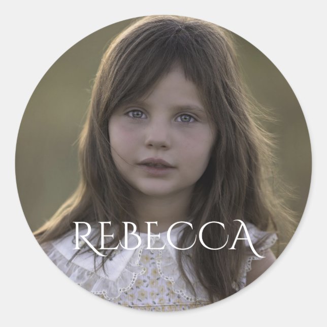 Adesivo Redondo Festa de aniversário personalizada de fotografia (Frente)