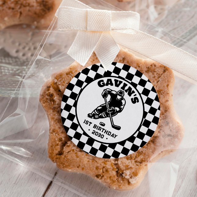 Adesivo Redondo Festa de aniversário Personalizada De Hóquei No Ge (Criador carregado)