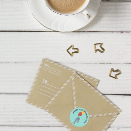 Adesivo Redondo Festa de aniversário Personalizada de Manateio e B