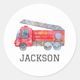 Adesivo Redondo Festa de aniversário personalizada do caminhão de