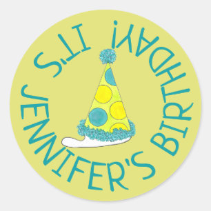 Adesivo Redondo Festa de aniversário Personalizada do Partido da b