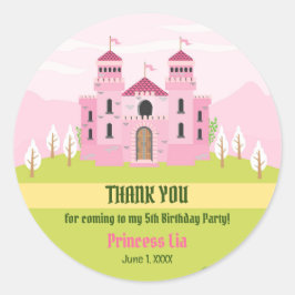 Adesivo Redondo Festa de aniversário Real Princesa