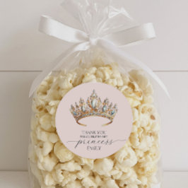 Adesivo Redondo Festa de aniversário Real Princesa Coroa