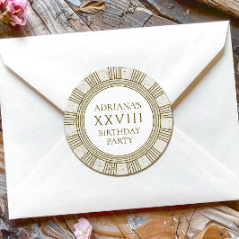 Adesivo Redondo Festa de aniversário Roma Antiga com elementos de 