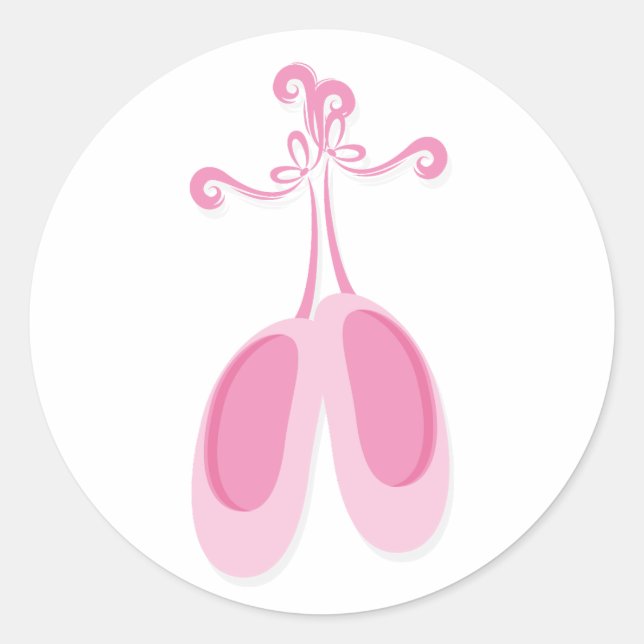 Adesivo Redondo Festa de aniversário Rosa Ballerina (Frente)
