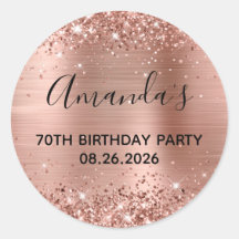 Festa de aniversário Rosa de 70 de folha dourada