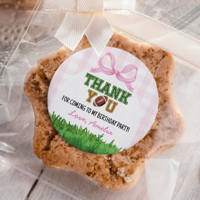 Adesivo Redondo Festa de aniversário Rosa de Futebol (Criador carregado)