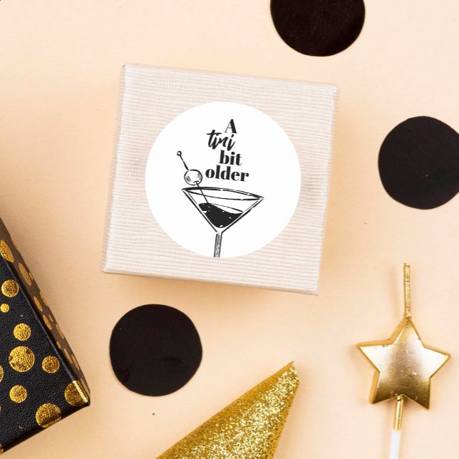 Adesivo Redondo Festa de aniversário Tini Bit Antigo Martini (Criador carregado)