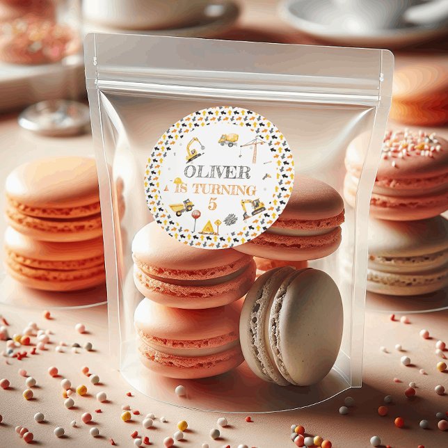 Adesivo Redondo Festa de aniversário Truck Boy (Criador carregado)