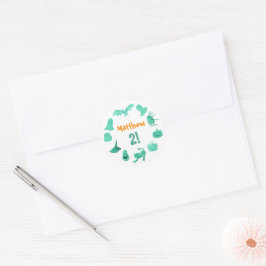 Adesivo Redondo Festa de aniversário Verde do Halloween