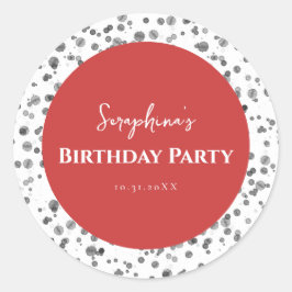 Adesivo Redondo Festa de aniversário Vermelha-Cole Dalmaciana