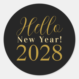 Adesivo Redondo Festa de Ano Novo Black Gold