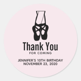 Adesivo Redondo Festa de Balés Negros Bonitos - Obrigado