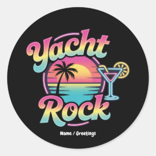 Adesivo Redondo Festa de Barco de Yacht Rock Desbotado – Sons Suav