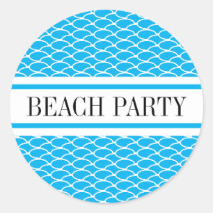 Adesivo Redondo FESTA DE BEACH Sky Blue Waves Racing Stripes