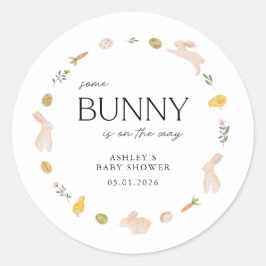 Adesivo Redondo Festa de Bebê Somebunny Spring Easter