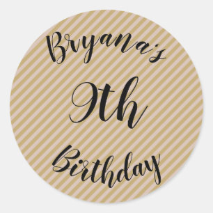 Adesivo Redondo Festa de bege Rosa Esbranquiçado e Douradas Leves