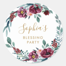 Adesivo Redondo Festa de Bênção da Mãe Floral Personalizada