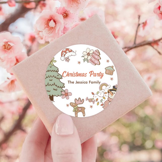 Adesivo Redondo Festa de Biscoitos de Natal (Criador carregado)