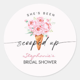 Adesivo Redondo Festa de Casamento de Sorvete She's Been Scooped U