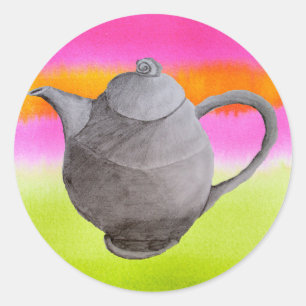 Adesivo Redondo Festa de chá de Arty Teapot