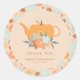 Adesivo Redondo Festa de Chá do Pumpkin de Despedida de Solteira O