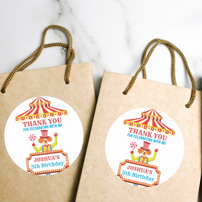 Adesivo Redondo Festa de circo do Carnaval personalizada (Criador carregado)