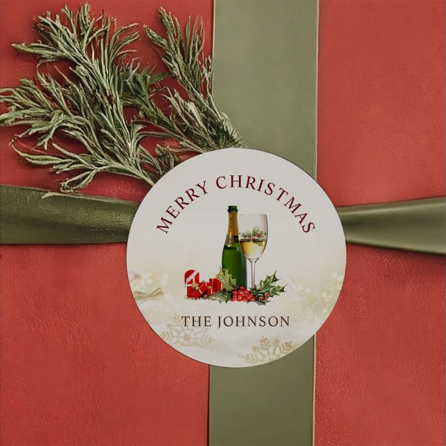 Adesivo Redondo Festa de Cocktail de Natal (Criador carregado)